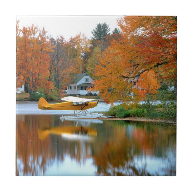 Azulejo De Cerâmica EUA, Nova Inglaterra, New Hampshire. Avião flutuan (Frente)