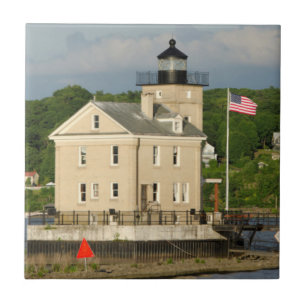 Azulejo De Cerâmica EUA, Nova York, Kingston, Rio Hudson. Rondout