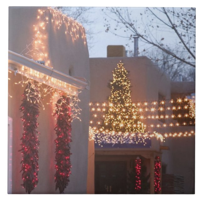 Azulejo De Cerâmica EUA, Novo México, Papais noeis Fe: Galeria de Estr (Frente)