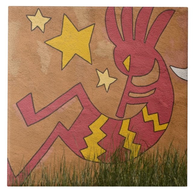 Azulejo De Cerâmica EUA, Novo México, Papais noeis Fe. Mural de parede (Frente)