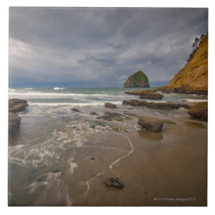 Azulejo De Cerâmica EUA, Oregon, condado de Tillmook, praia com