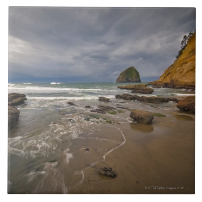 Azulejo De Cerâmica EUA, Oregon, condado de Tillmook, praia com (Frente)