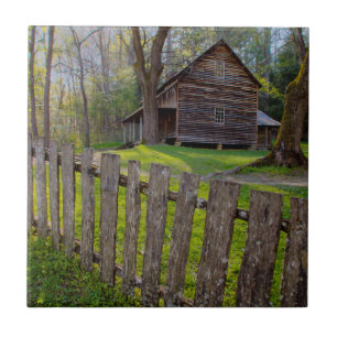 Azulejo De Cerâmica EUA, Tennessee, Cabana em Cades Cove