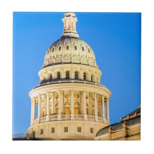 Azulejo De Cerâmica EUA, Texas, Austin. Construção do Capitólio (1888)