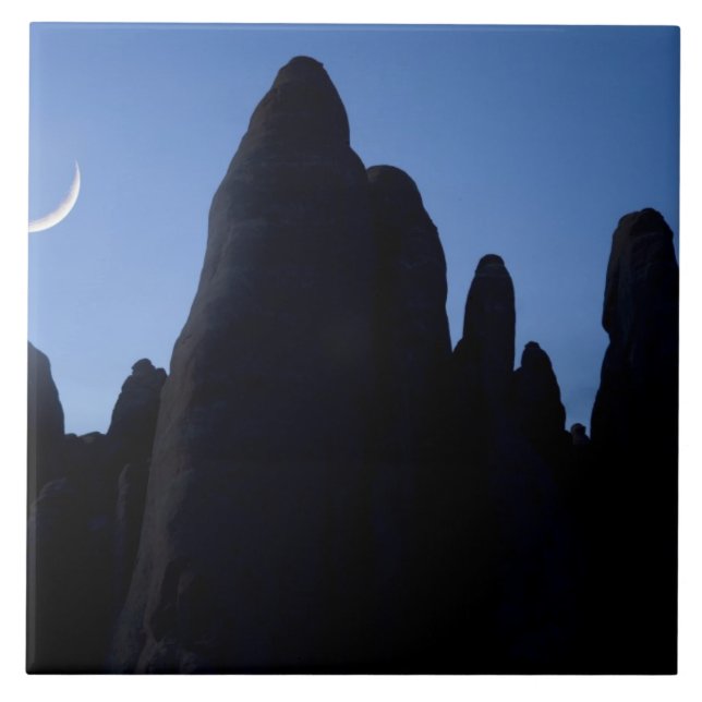 Azulejo De Cerâmica EUA, Utah, Parque Nacional Arches. Lua crescente (Frente)