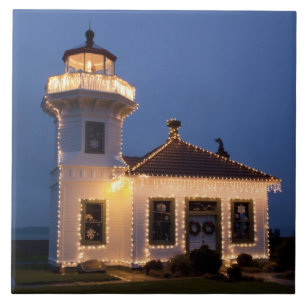 Azulejo De Cerâmica EUA, Washington, Mukilteo. Farol de Mukilteo
