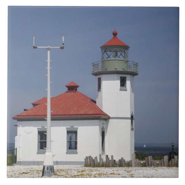 Azulejo De Cerâmica EUA, Washington, Seattle, Farol Alki Point, 2 (Frente)