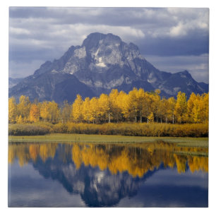 Azulejo De Cerâmica EUA, Wyoming, Grand Teton NP. Contra o