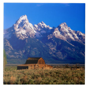 Azulejo De Cerâmica EUA, Wyoming, Parque Nacional Grand Teton, Manhã