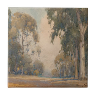 Azulejo De Cerâmica Eucalipto (1922) - Delicado Aquarela Botânica