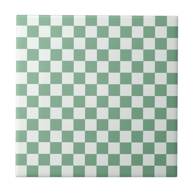 Azulejo De Cerâmica Eucalyptus mist checkerboard pattern (Frente)