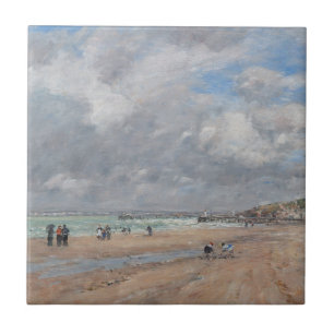 Azulejo De Cerâmica Eugene Boudin - A praia em Deauville