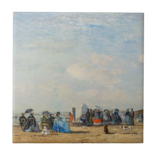 Azulejo De Cerâmica Eugene Boudin - Encontro na praia