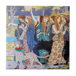 Azulejo De Cerâmica Eugene Grasset - Painel Decorativo Harmonia