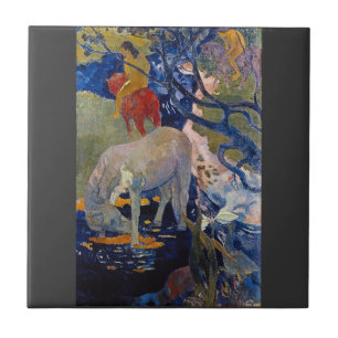 Azulejo De Cerâmica Eugène Henri Paul Gauguin - o cavalo branco