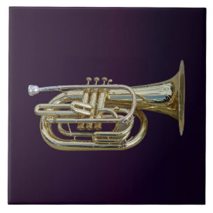 Azulejo De Cerâmica Euphonium de latão de ouro