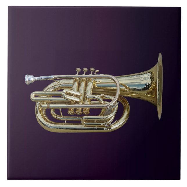 Azulejo De Cerâmica Euphonium de latão de ouro (Frente)