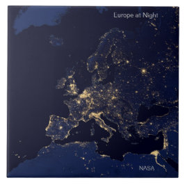 Azulejo De Cerâmica Europa à noite pela NASA