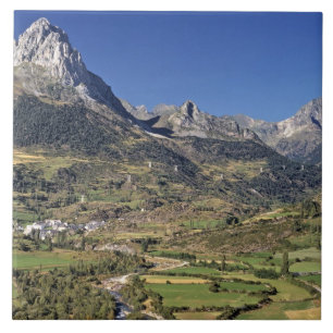Azulejo De Cerâmica Europa, Espanha, Sallent de Gallego. Uma pequena