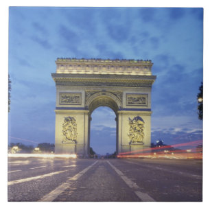 Azulejo De Cerâmica Europa, França, Paris. Arco do Triunfo visto