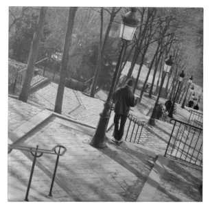 Azulejo De Cerâmica Europa, França, Paris, Montmartre: Bom dia