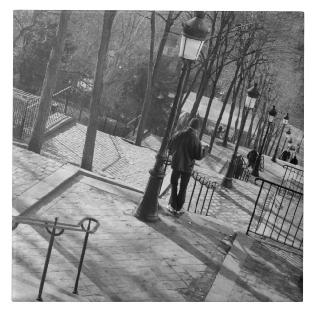 Azulejo De Cerâmica Europa, França, Paris, Montmartre: Bom dia (Frente)