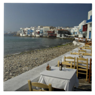 Azulejo De Cerâmica Europa, Grécia, Mykonos. Vistas do litoral