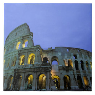 Azulejo De Cerâmica Europa, Itália, Roma. Vista noturna do