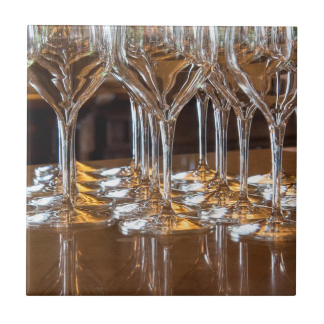 Azulejo De Cerâmica Europa, Itália, Toscana. Copos de vinho em máquina (Frente)