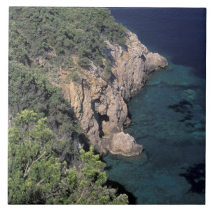 Azulejo De Cerâmica Europa, Itália, Toscana. Costa rochosa; Cala