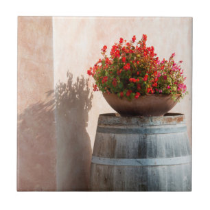 Azulejo De Cerâmica Europa, Itália, Toscana. Vaso de flores