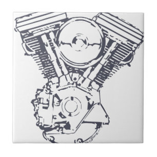 Azulejo De Cerâmica Evolução de Harley V-Gêmea