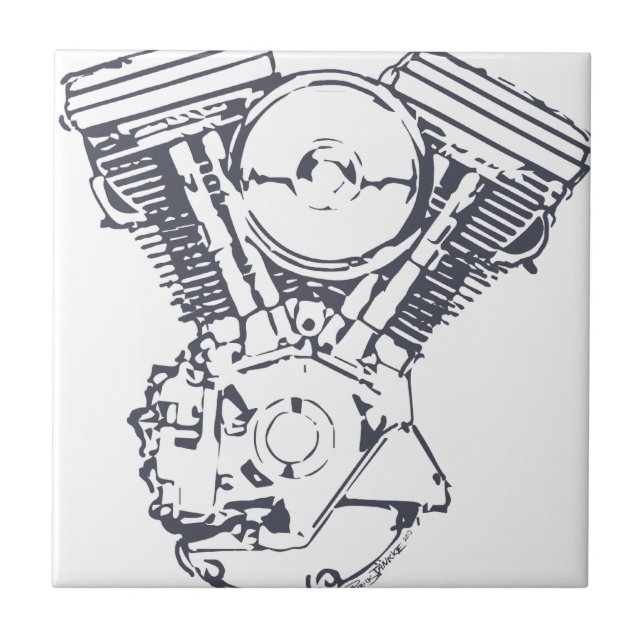 Azulejo De Cerâmica Evolução de Harley V-Gêmea (Frente)