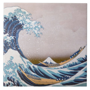 Azulejo De Cerâmica Excelente de Tsunami Wave fora de Kanagawa Japão p