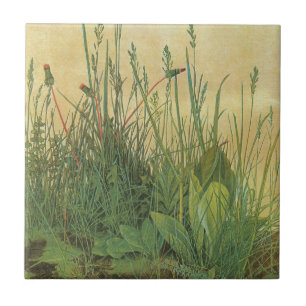 Azulejo De Cerâmica Excelente Peça de Turf por Albrecht Durer, Vintag