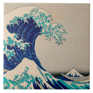 Azulejo De Cerâmica EXCELENTE WAVE DE KANAGAWA Katsushika Hokusai Japo