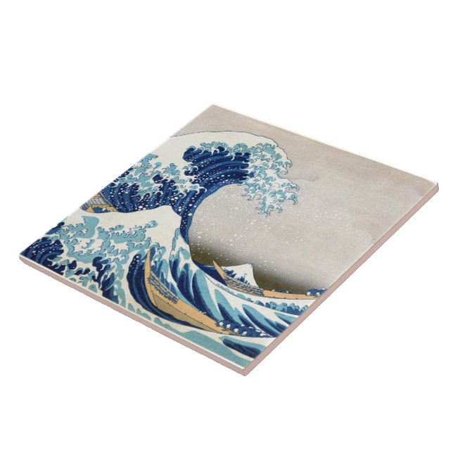 Azulejo De Cerâmica Excelente Wave Off Kanagawa Hokusai Japonês Belas  (Lateral)