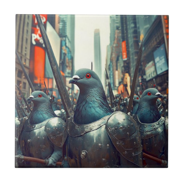 Azulejo De Cerâmica Exército de Pombos (Frente)