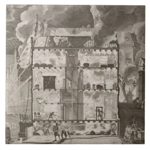 Azulejo De Cerâmica Exibição da ilustração como as mangueiras de fogo