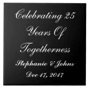 Azulejo De Cerâmica Exibição de Aniversário de Casamento de Prata P