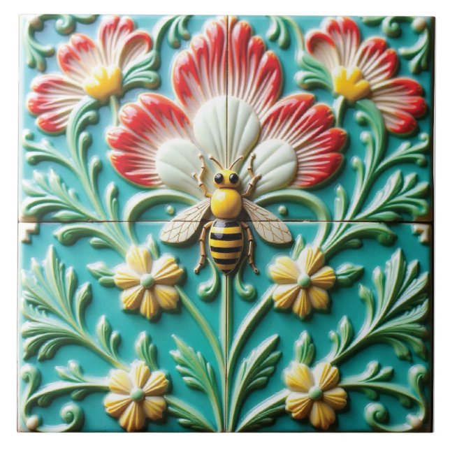 Azulejo De Cerâmica Exploração de uma vespa (Frente)