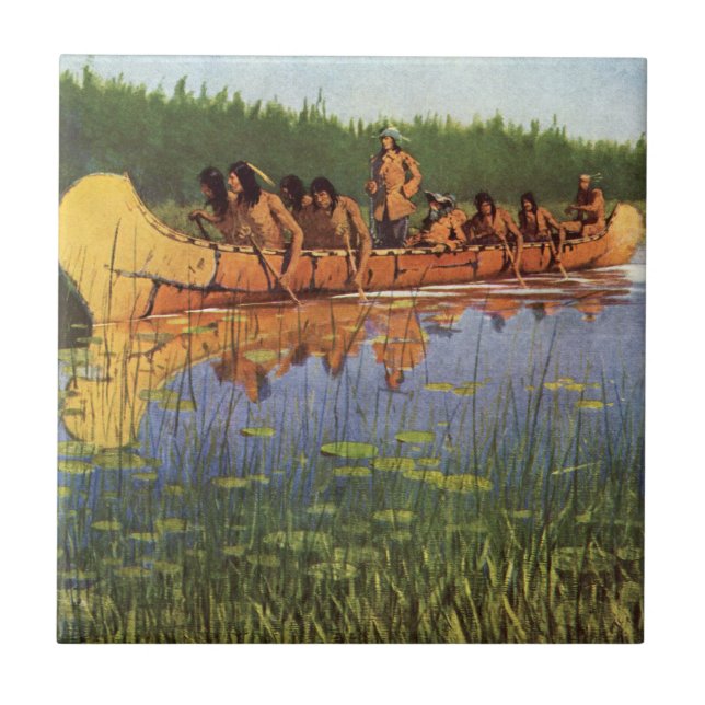 Azulejo De Cerâmica Exploradores de excelentes por Remington, pioneiro (Frente)