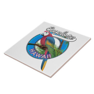 Azulejo De Cerâmica Explorar logotipo retro Hawaii