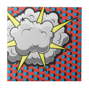 Azulejo De Cerâmica Explosão cómica do estilo do pop art