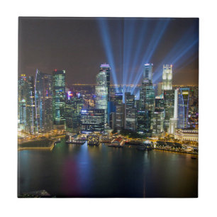 Azulejo De Cerâmica Exposição de Luz no Centro de Singapura