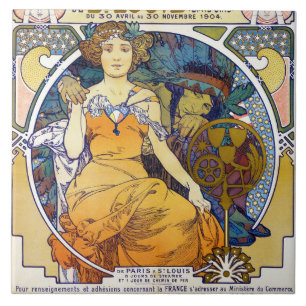 Azulejo De Cerâmica Exposição Louis, Mucha