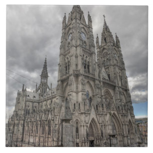 Azulejo De Cerâmica Exterior da Basílica em Quito, Equador