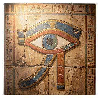 Azulejo De Cerâmica Eye of Horus with Hieroglyphs Egyptian Spiritual 