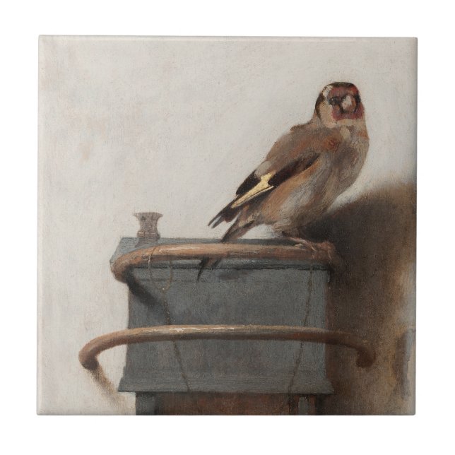 Azulejo De Cerâmica Fabritius The Goldfinch Painting Art Impressão (Frente)