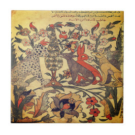 Azulejo De Cerâmica Fábula do Juiz Leopardo Leão do Renascimento India